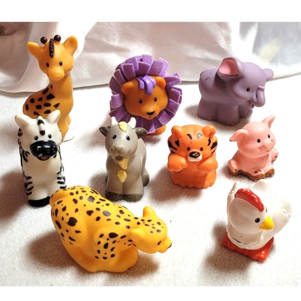 Fisher Price Little People Zoo Animals Lot Lion Elephant Giraffe Pig Goat Zebra